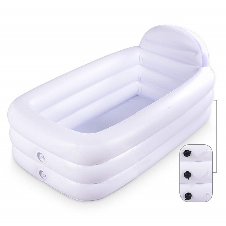 white portable bathtub