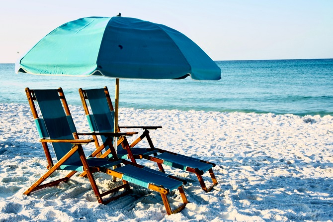 Beach chairs & umbrella